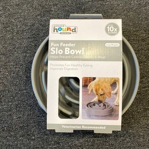 🌿 Outward Hound Fun Feeder Slo Dog Bowl Gray New